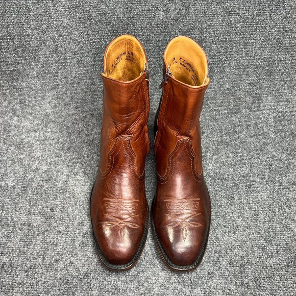 Boulet Ranch Hand Western Boots Men's Size 10 Brown Leather Zip Dress Cowboy - Picture 3 of 14